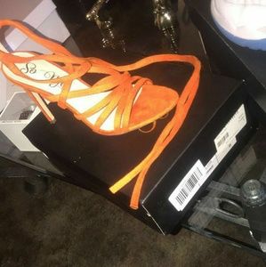 Orange high heels